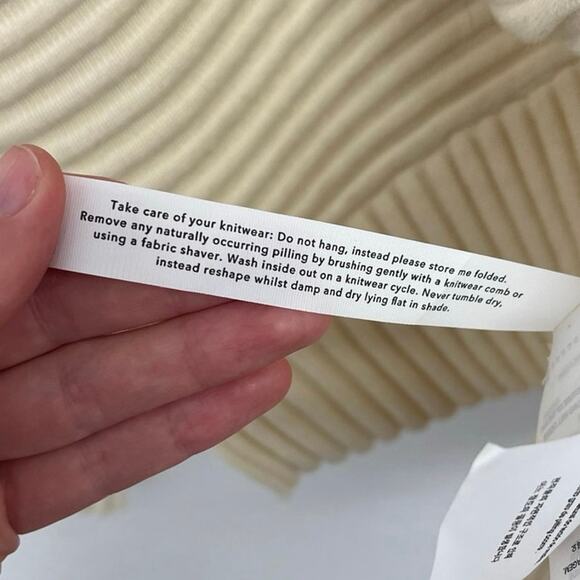 NWOT Varley Talbert Cotton Ribbed Cropped Chunky Knit Boxy Sweater Ivory Medium - Picture 9 of 11